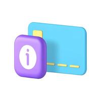 Credit debit card banking financial user identification information 3d icon realistic vector