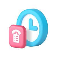 Important call time reminder deadline countdown notification 3d icon realistic vector