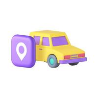 Car sharing location map address GPS cartography navigation 3d icon realistic illustration vector