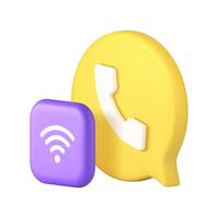 Wi fi internet call phone communication cyberspace connection 3d icon realistic illustration vector