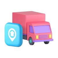 Delivery moving service map location address GPS tracking 3d icon realistic illustration vector