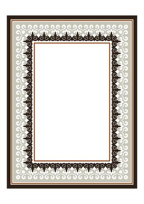 Rectangular Vertical Islamic Asian Kazakh national ornament ornament frames. Abstract Asian elements of the national pattern of the ancient nomads of the Kazakh, Kyrgyz, Mongol, Uzbek. A4 format