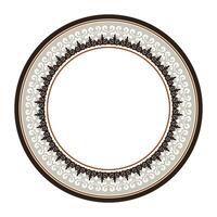 Circle frame, workpiece for your design. Ornamental element, motif of Kazakh, Kyrgyz, Uzbek, national Asian decor for plate, textile, print. Round frame. . National pattern of the ancient nomads vector