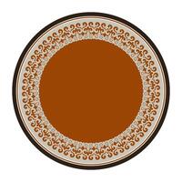 Decorative round Kazakh national ornament, persian motif. Abstract Asian element of the national pattern. Decorative round plate with arabic pattern. National round pattern of the ancient nomad vector