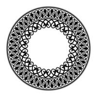 Ornamental round frame in byzantine style. Elegant element for design in byzantine style, place for text. Floral border. Lace illustration for invitation, porcelain, textile, embroidery vector