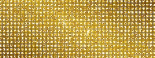 Abstract mosaic pattern for a nightclub or disco. Disco ball texture. Yellow gold shining backdrop. Gradient retro grid illustration vector