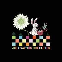 just waiting for easter tshirt design vector