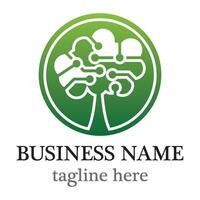 Tree tech logo icon design vector