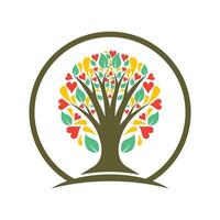 Tree colorful logo design vector