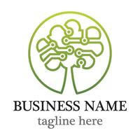 Tree tech with gradient color vector