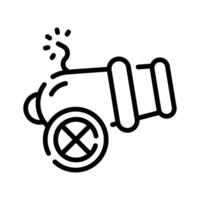 Here is an visually appealing line icon of carnival cannon vector