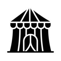 Get this handy glyph style icon of circus tent vector