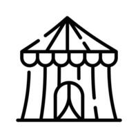 Get this handy line style icon of circus tent vector