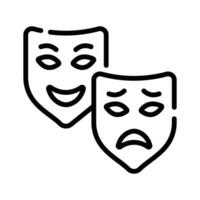 Get a sight of this unique line icon of comedy masks vector