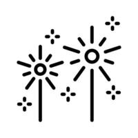 Visually appealing icon of fire sparklers in line style vector