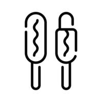 Creatively designed line style icon of cheesy corn dogs vector
