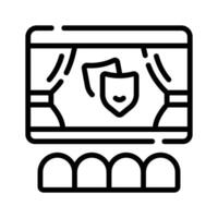 Theatre with comedy masks, icon in linear style vector