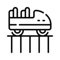 An editable outline style icon of roller coaster ride vector