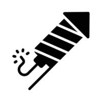 Here is a glyph style icon of firecracker vector