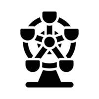 Grab this captivating glyph style icon of ferris wheel vector