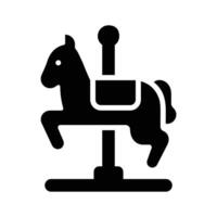 A well crafted glyph style icon of carousel horse ride vector
