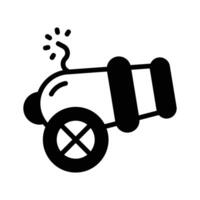 Here is an visually appealing glyph icon of carnival cannon. vector