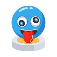 Well crafted 3d style icon depicting funny emoji with tongue out vector