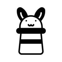 Get a glimpse of our handy glyph icon of bunny hat magic. vector