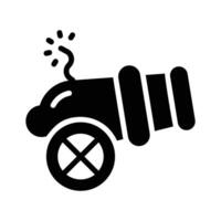 Here is an visually appealing glyph icon of carnival cannon vector