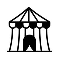 Get this handy glyph style icon of circus tent. vector