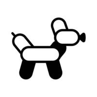 Easy to edit glyph icon showing a balloon dog toy. vector