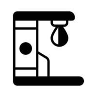 Easy to use glyph style icon of punch bag machine. vector