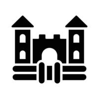 A well designed glyph icon of bouncing castle vector
