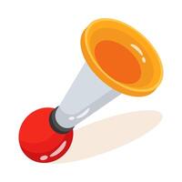 Visually appealing 3d style icon showing horn prank vector