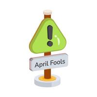 Get your hands on this 3d icon of april fool prank warning vector