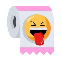 An editable 3d style icon depicting tissue prank vector