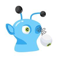 Catch a sight of this creatively designed alien prank 3d icon vector
