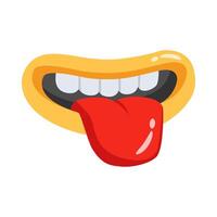 Funny fake tongue icon creatively designed in 3d style vector