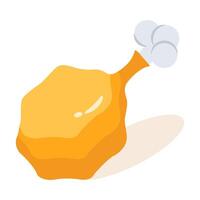 Easy to edit icon of fake chicken leg designed in 3d style vector