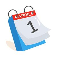 Visually engaging 3d style icon showing april calendar vector