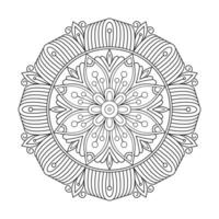 Decorative pattern in oriental mandala design style Coloring book page vector