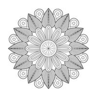 Mandala design template and emblem with petals and line vector