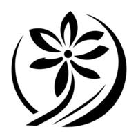 A simple and artistic flower logo with a contemporary touch vector