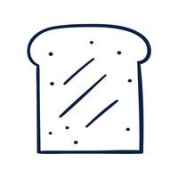Toast isolated icon. Outline hand drawn illustration on white background. vector