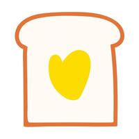 Toast with butter. Flat design. illustration on white background. vector