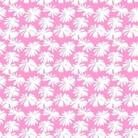Seamless floral pattern with white tropical flower silhouettes on a soft pink background. Ideal for fabric design, wallpapers, wrapping paper, and digital backgrounds. Feminine and modern. vector