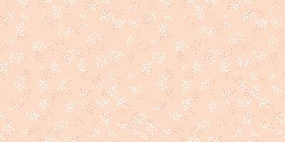 Seamless polka dots pattern on beige background. hand drawn sketch. Plain minimalist ornament with abstract shape random dots, spots, drops snowflakes vector