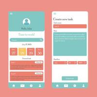 App Note work job design mobile UI UX vector