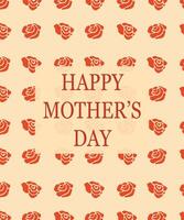 Mother's Day greeting card, background, frame or template. Rose seamless pattern and text on a beige background. illustration vector