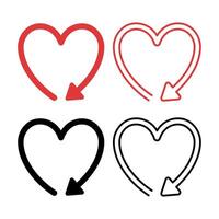 Heart With Arrow Set vector
